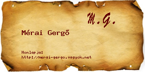 Mérai Gergő névjegykártya